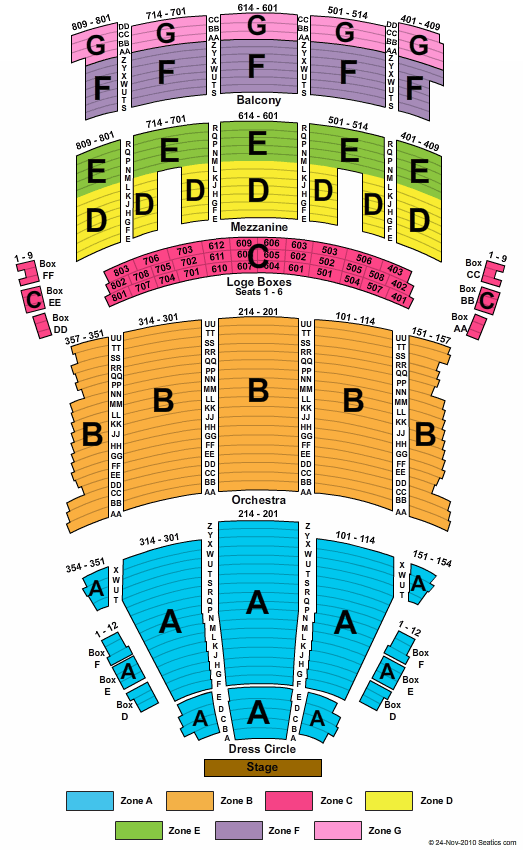 state theatre seating chart