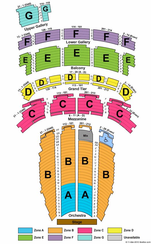 Orpheum Theatre Memphis seating chart